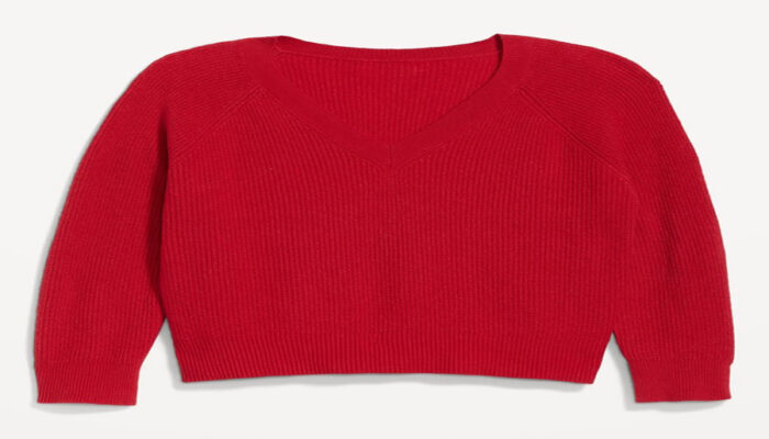 Emily Ratajkowski's Plunging Red Sweater Look